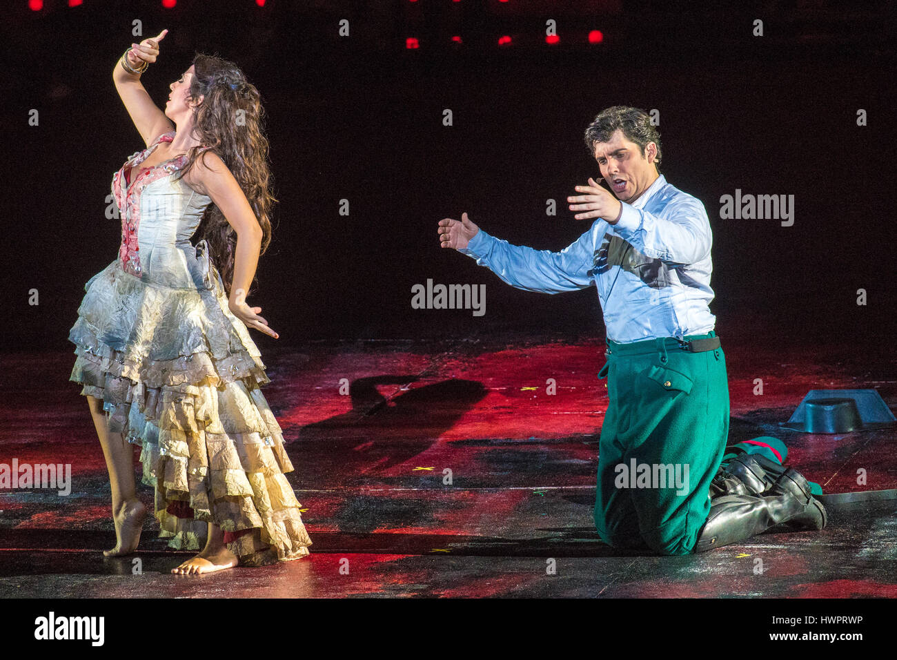 Sydney, Australie - 22 mars 2017 : Aperçu du média de la Carmen, Handa Opera production qui a eu lieu sur le port de Sydney, Sydney, Australie. Credit : mjmediabox / Alamy Live News Banque D'Images