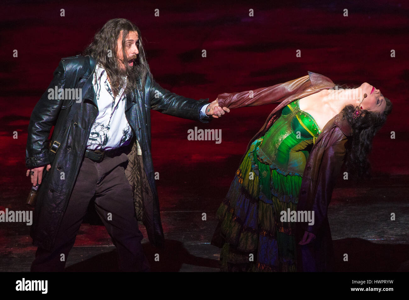 Sydney, Australie - 22 mars 2017 : Aperçu du média de la Carmen, Handa Opera production qui a eu lieu sur le port de Sydney, Sydney, Australie. Credit : mjmediabox / Alamy Live News Banque D'Images