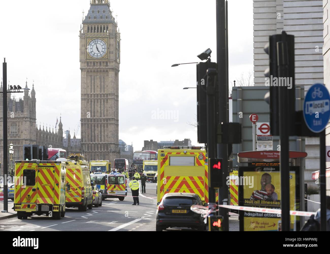 Londres, Royaume-Uni. Mar 22, 2017. Attaque terroriste au coeur de Londres, Westminster. Photo : afp/Alamy Live News Banque D'Images