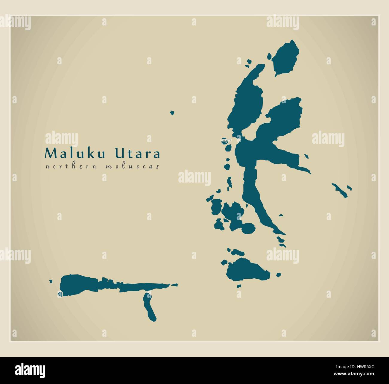 Carte moderne - Maluku Utara ID Illustration de Vecteur