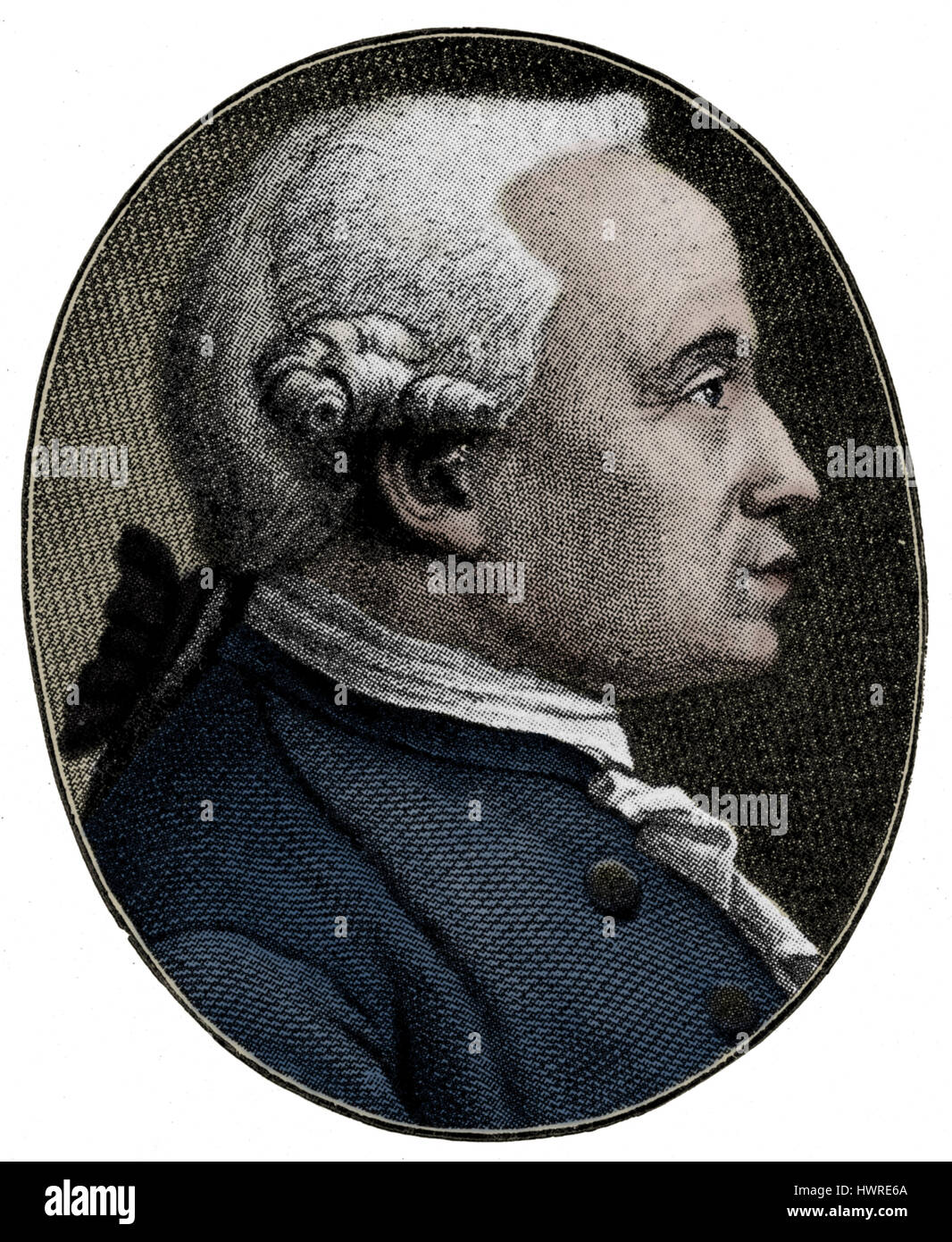 Emmanuel Kant. Portrait. Philosophe allemand : 22 avril 1724 - 12 février 1804) Banque D'Images