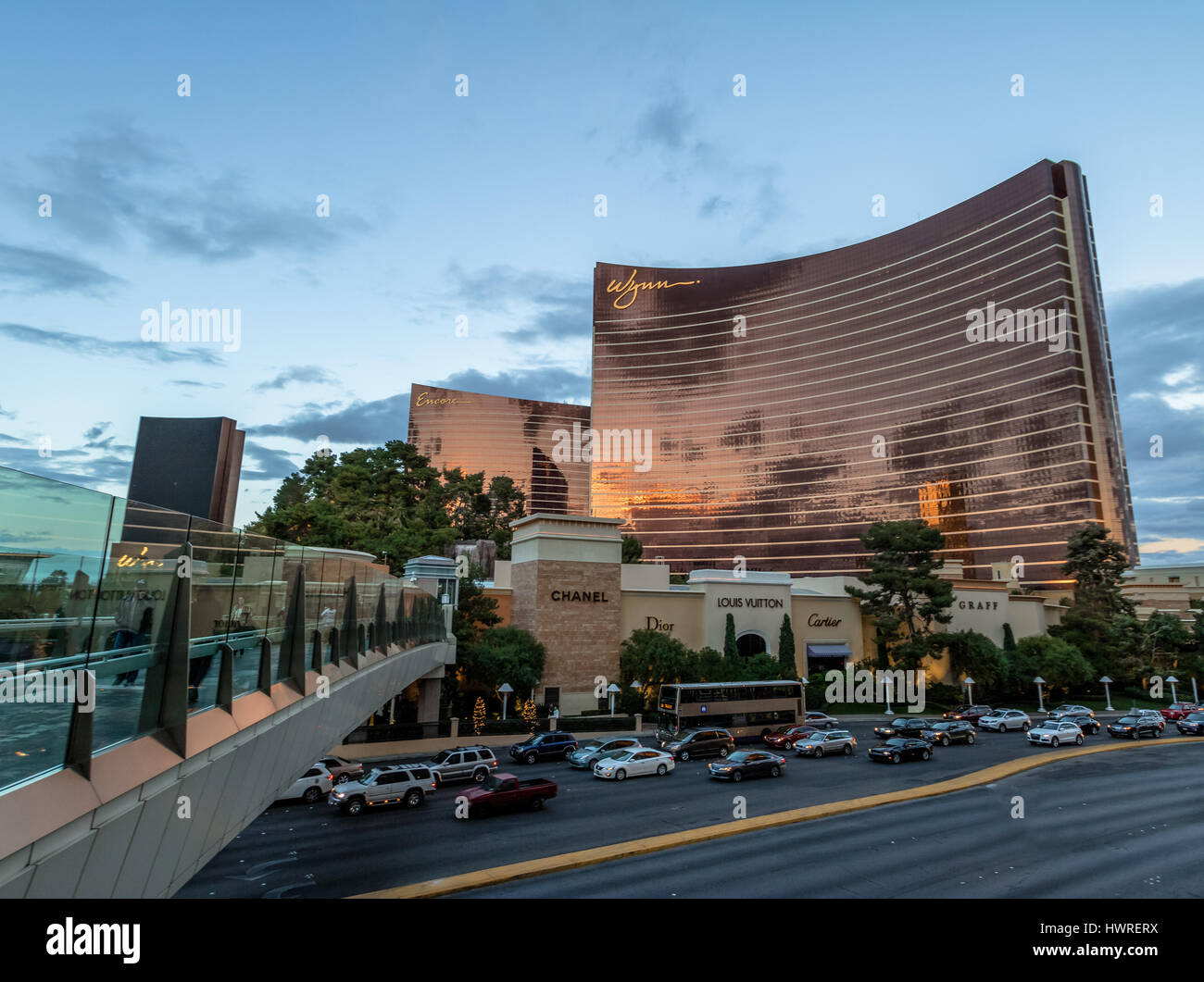 Wynn Hotel and Casino au coucher du Soleil - Las Vegas, Nevada, USA Banque D'Images