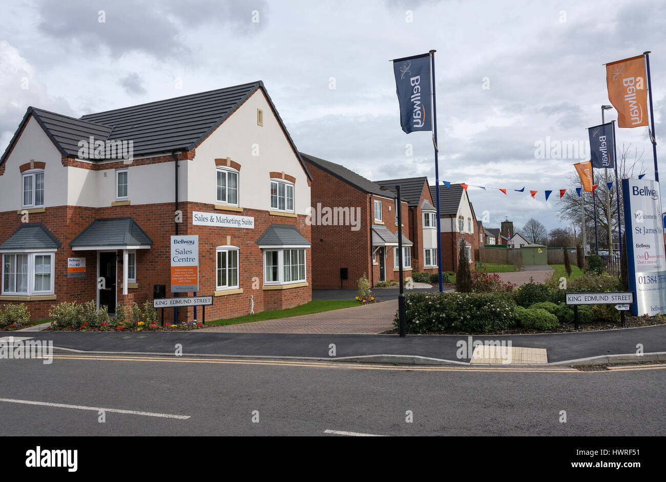 Nouvelle construction de logements par Bellway Homes à Dudley, West Midlands, Royaume-Uni Banque D'Images