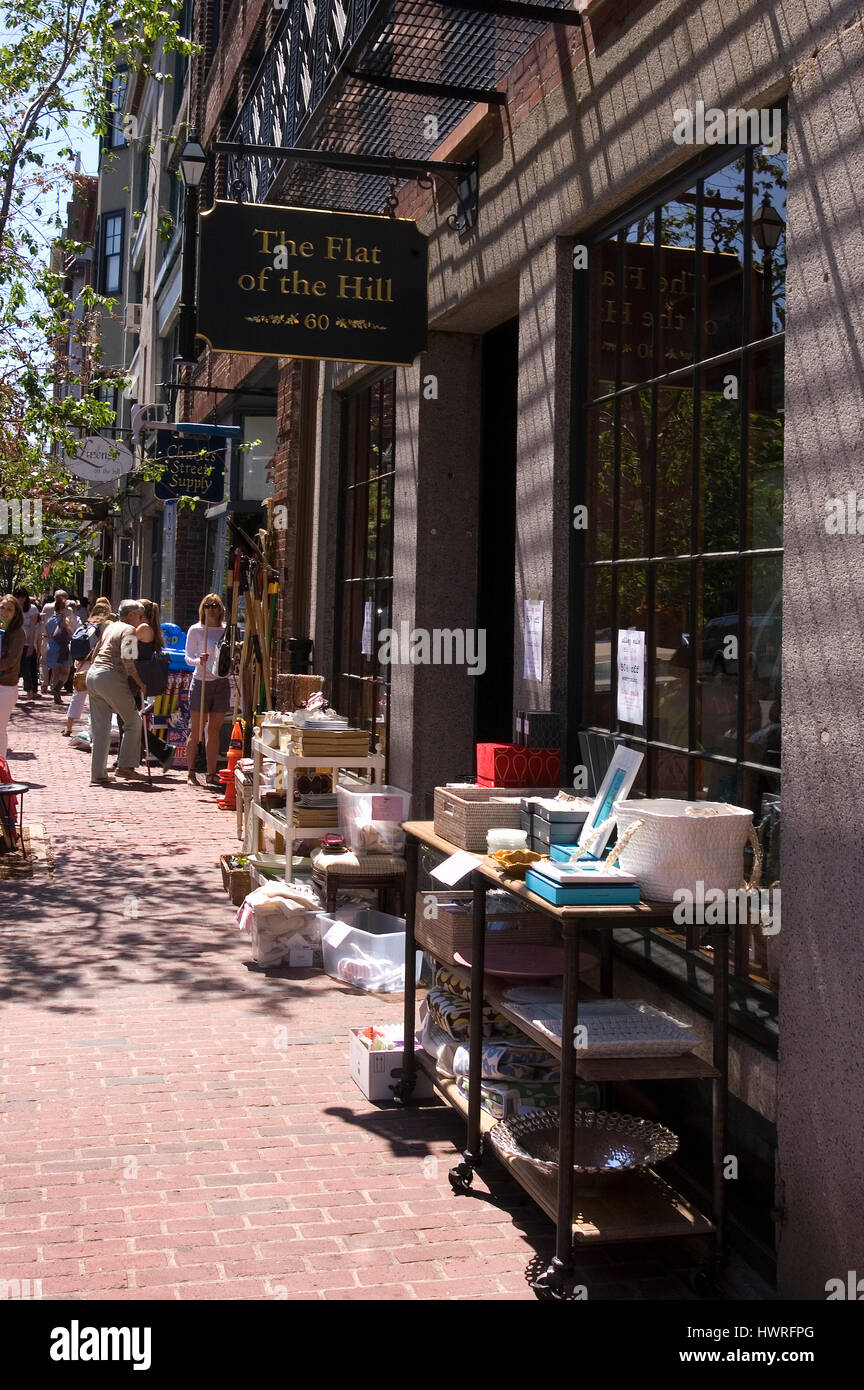 Le long de la rue Charles à Boston's Beacon Hill Banque D'Images