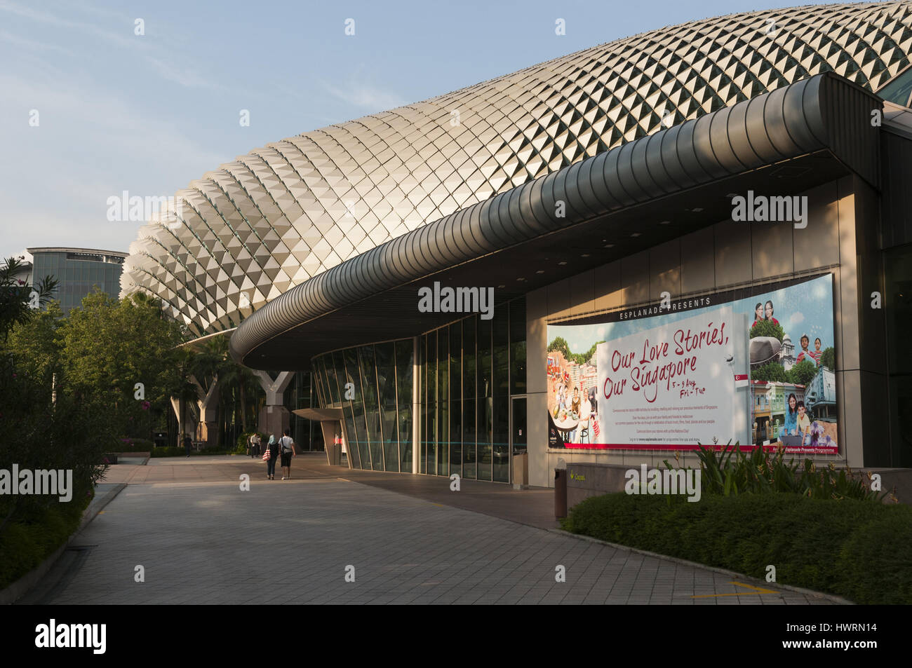 Singapour, l'Esplanade, les Théâtres sur la baie Banque D'Images