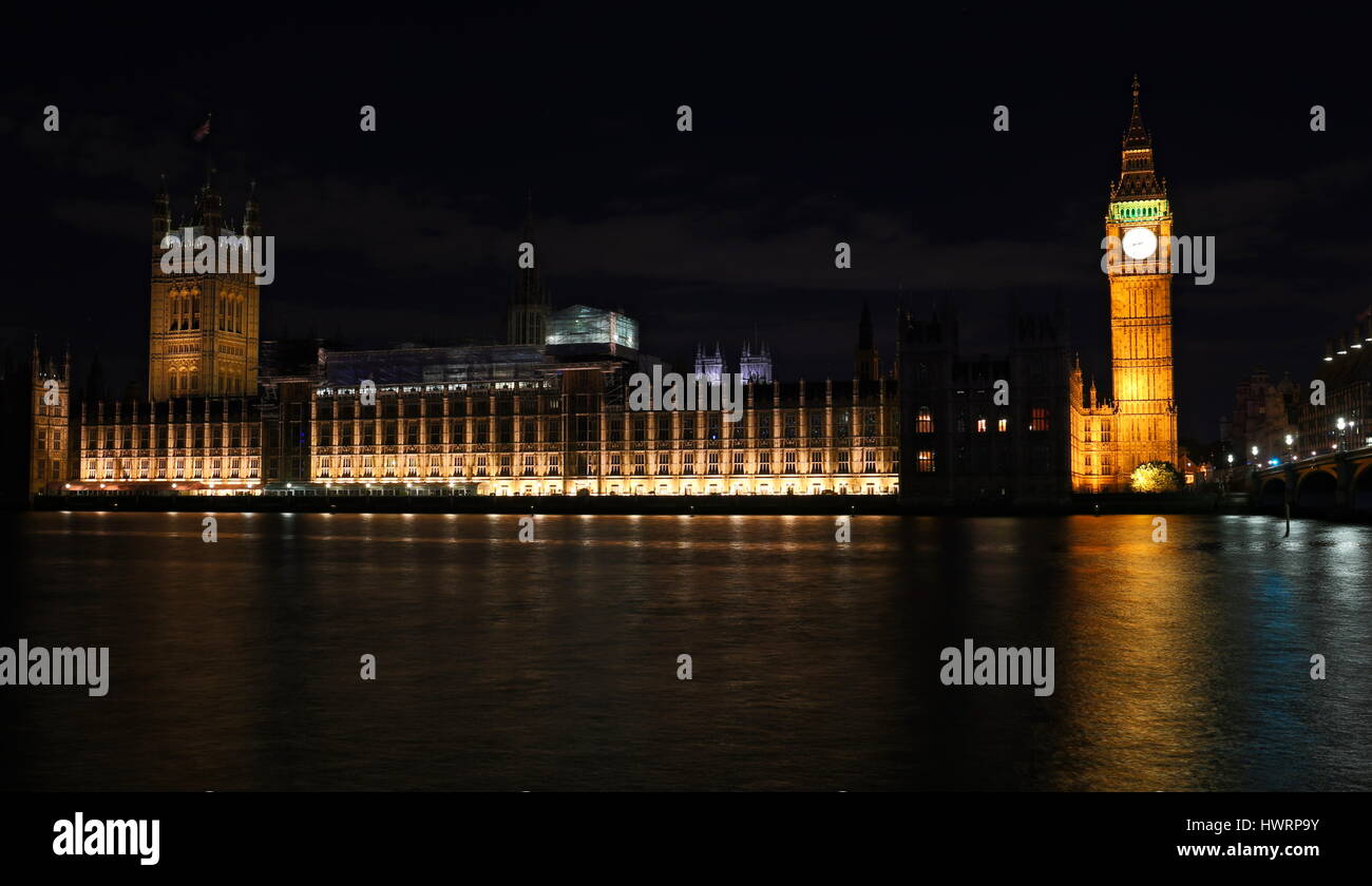 Big Ben de nuit, Londres, Royaume-Uni Banque D'Images