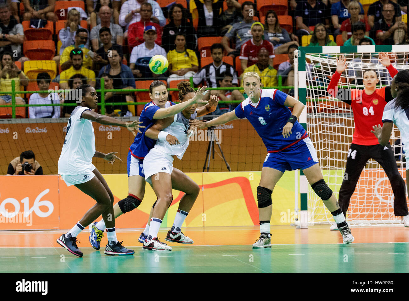 Rio de Janeiro, Brésil. 20 août 2016 Anna Sen (RUS) # 8 Mise en concurrence dans le handball féminin finale or la Russie contre la France à l'été 2016 Banque D'Images
