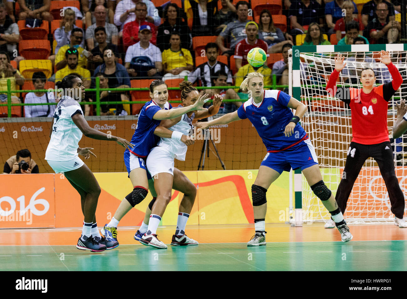 Rio de Janeiro, Brésil. 20 août 2016 Anna Sen (RUS) # 8 Mise en concurrence dans le handball féminin finale or la Russie contre la France à l'été 2016 Banque D'Images