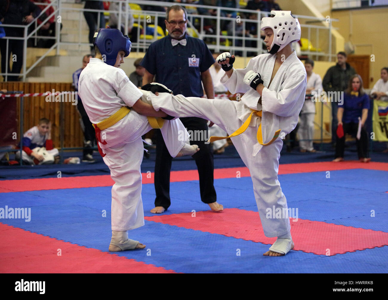 Kyokushin Karate Kid 2017 Championnat de Russie Banque D'Images