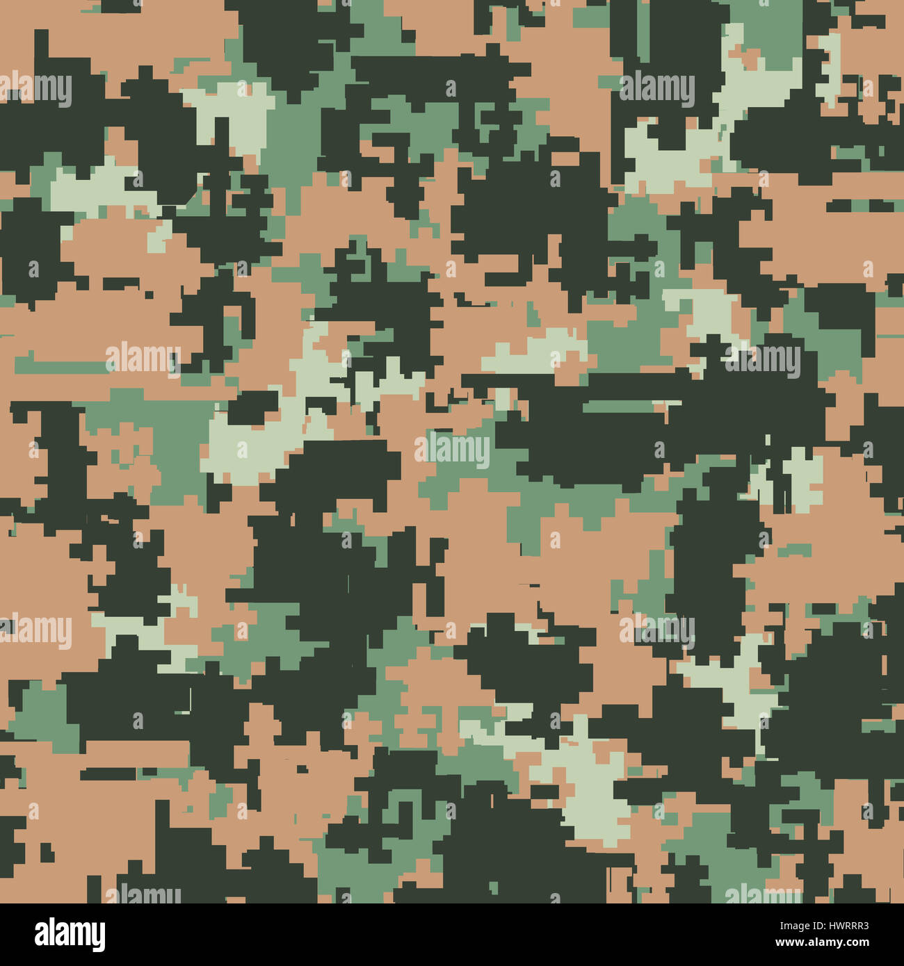 Camouflage pixel numérique des modèles sans couture. La texture illustration isolé sur fond blanc. Banque D'Images