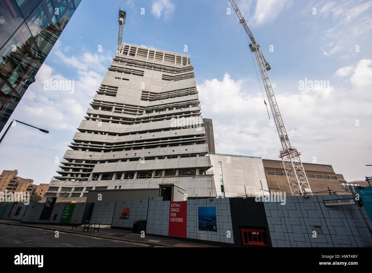 Extension de la Tate Modern par Herzog & de Meuron architectes en construction en septembre 2014, Londres, Bankside - Inexhibit Banque D'Images