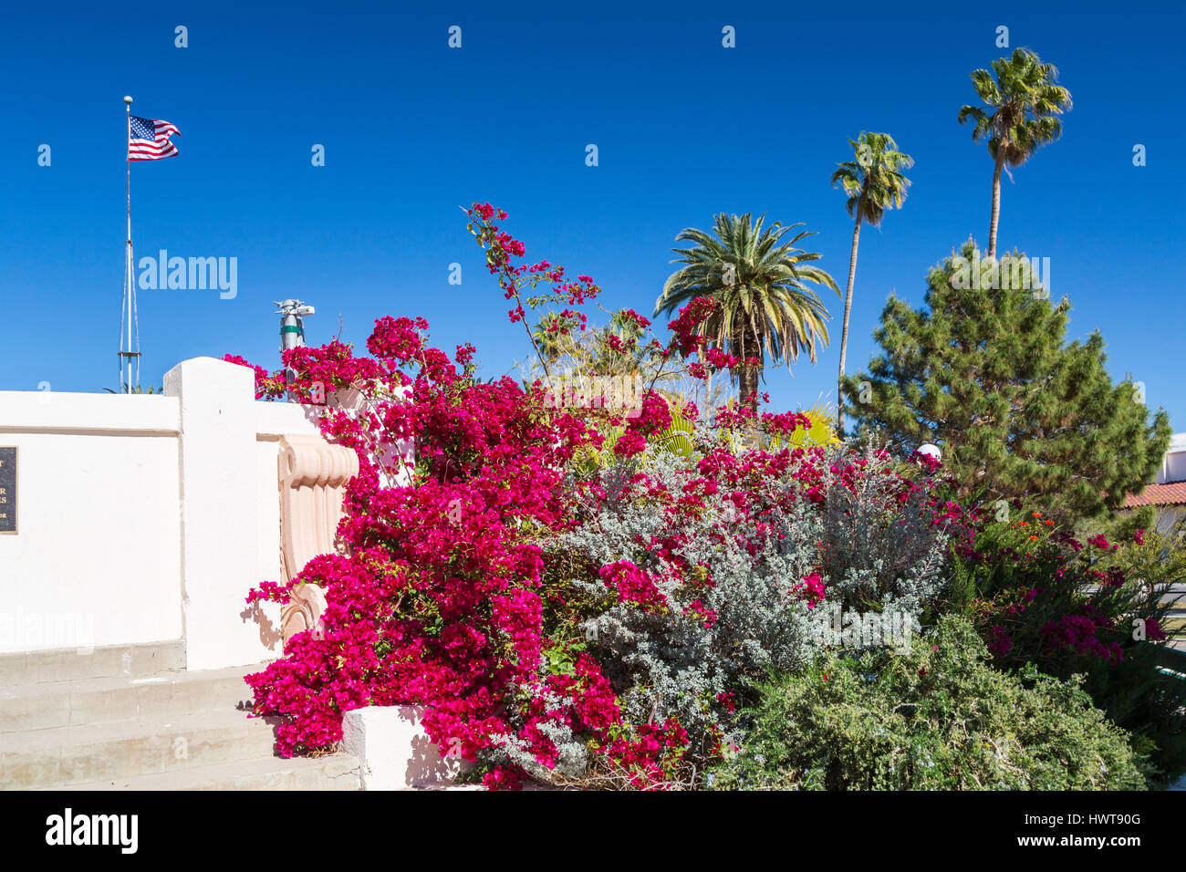 La place du village et parc plaza à AJO, Arizona, USA. Banque D'Images
