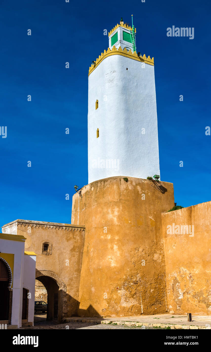 Minaret pour Mazagan converti d'un phare - El-Jadida, Maroc Banque D'Images