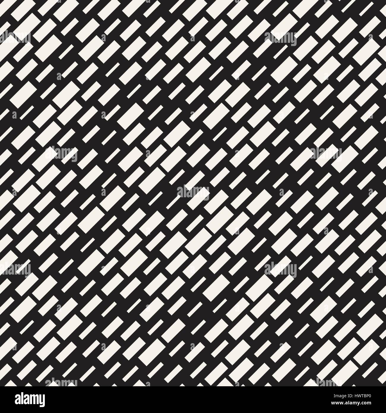 Seamless Vector noir et blanc bord irrégulier des rectangles de grille. Texture monochrome à la mode. Illustration de Vecteur