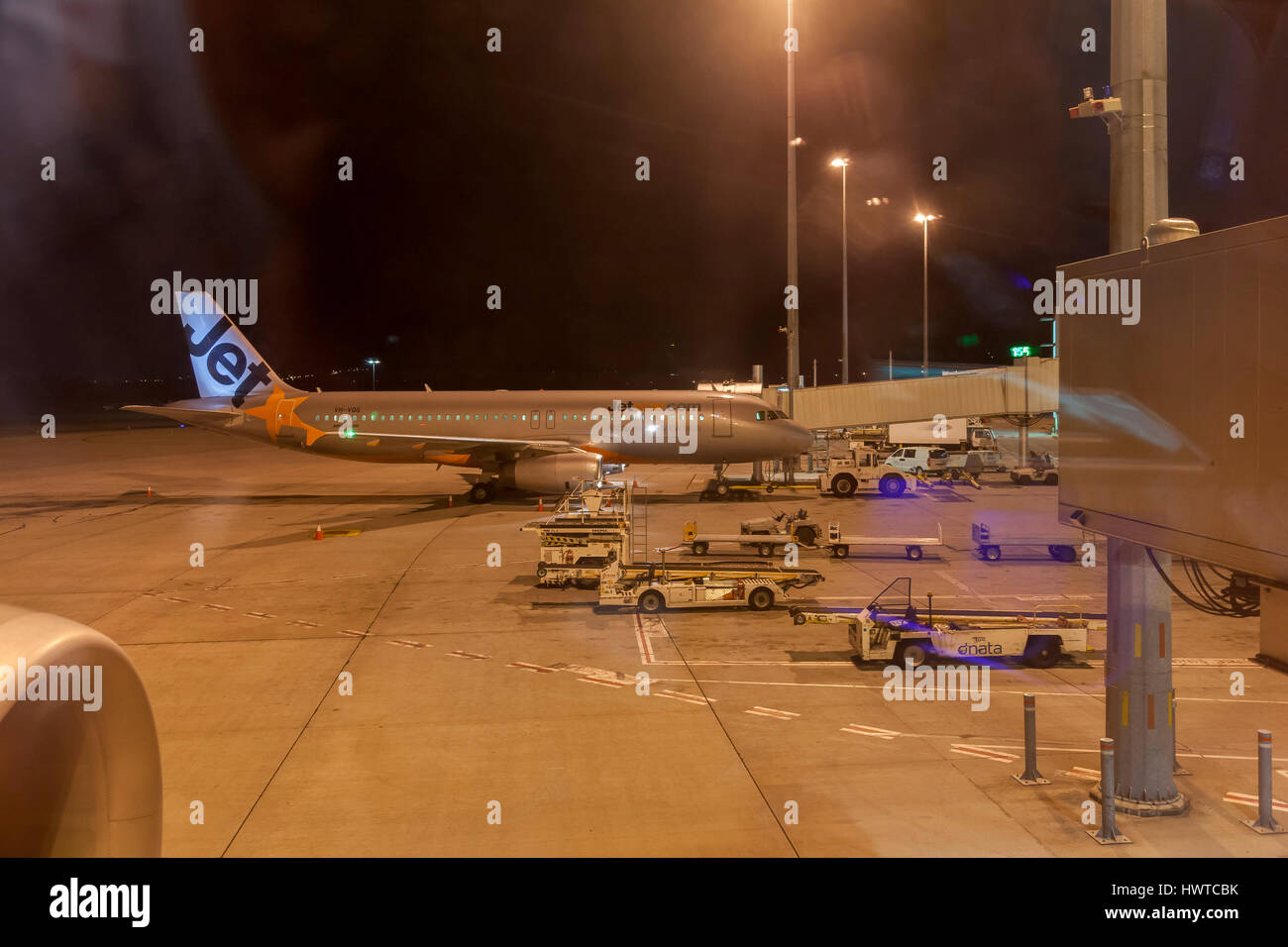 L'Aéroport International de Doha, Hamad. vue de Boeing B777-300ER, Banque D'Images