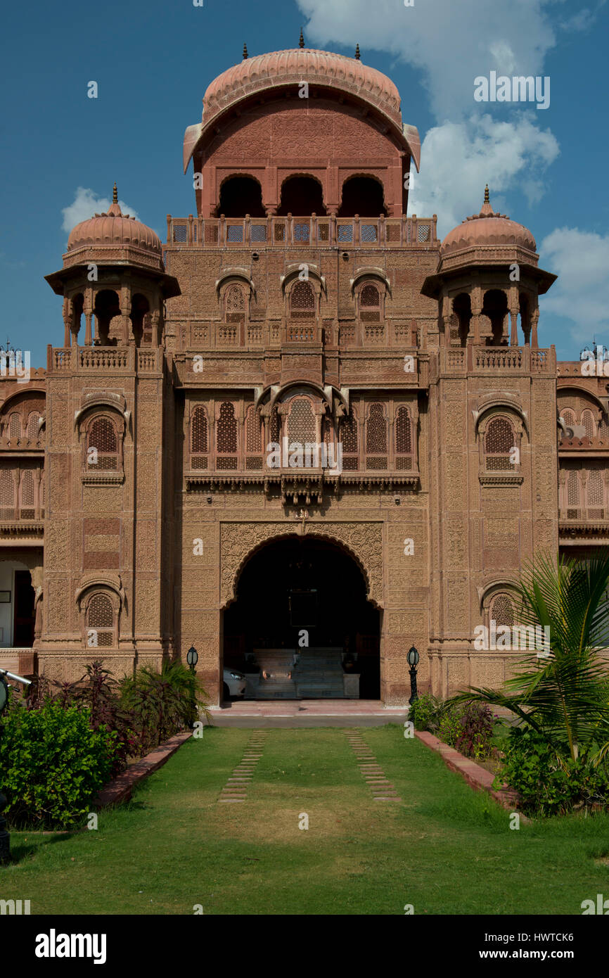 Ancien palais du maharaja de Bikaner construit en grès rouge Banque D'Images