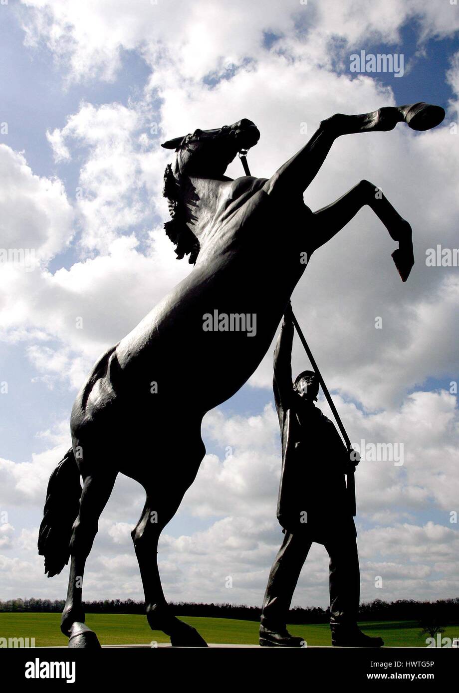 STATUE ÉTALON NEWMARKET NEWMARKET RACECOURSE ROWLEY MILE COURS NEWMARKET ANGLETERRE 18 Avril 2007 Banque D'Images