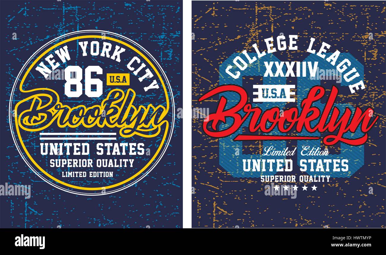 Vintage Brooklyn New York Typographie Design pour T-Shirt, Poster, vecteur. Illustration de Vecteur