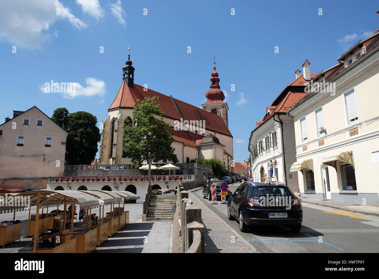 L'église Saint George à Ptuj, la ville sur la rivière Drava, Styrie Région, la Slovénie le 02 juillet 2016. Banque D'Images