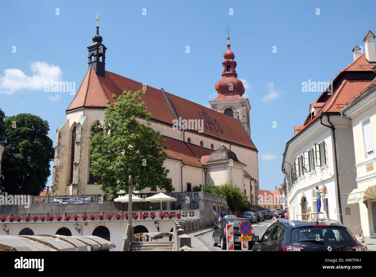 L'église Saint George à Ptuj, la ville sur la rivière Drava, Styrie Région, la Slovénie le 02 juillet 2016. Banque D'Images