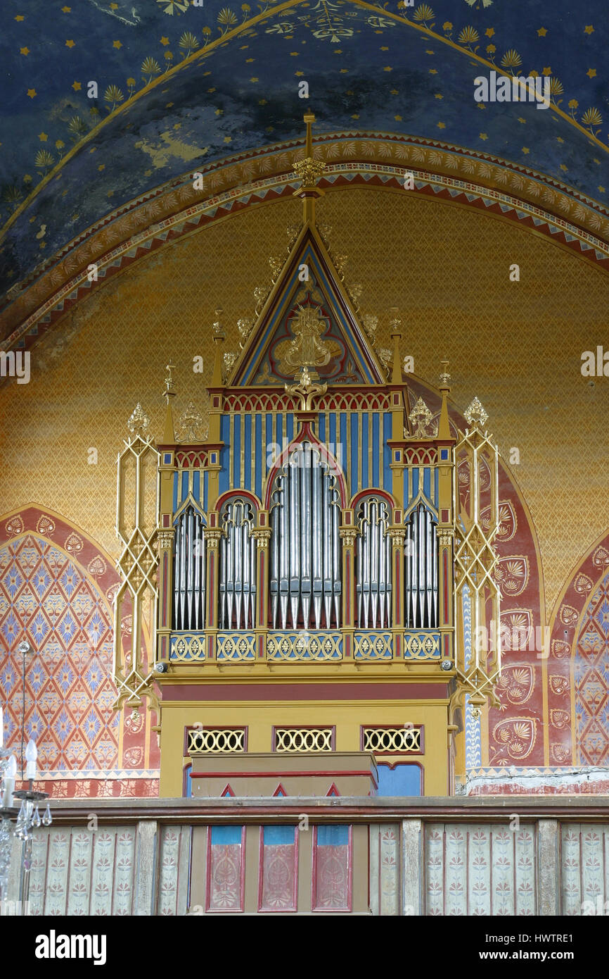 L'orgue dans l'église paroissiale de Saint Pierre à Velesevec, Croatie le 23 août 2011. Banque D'Images