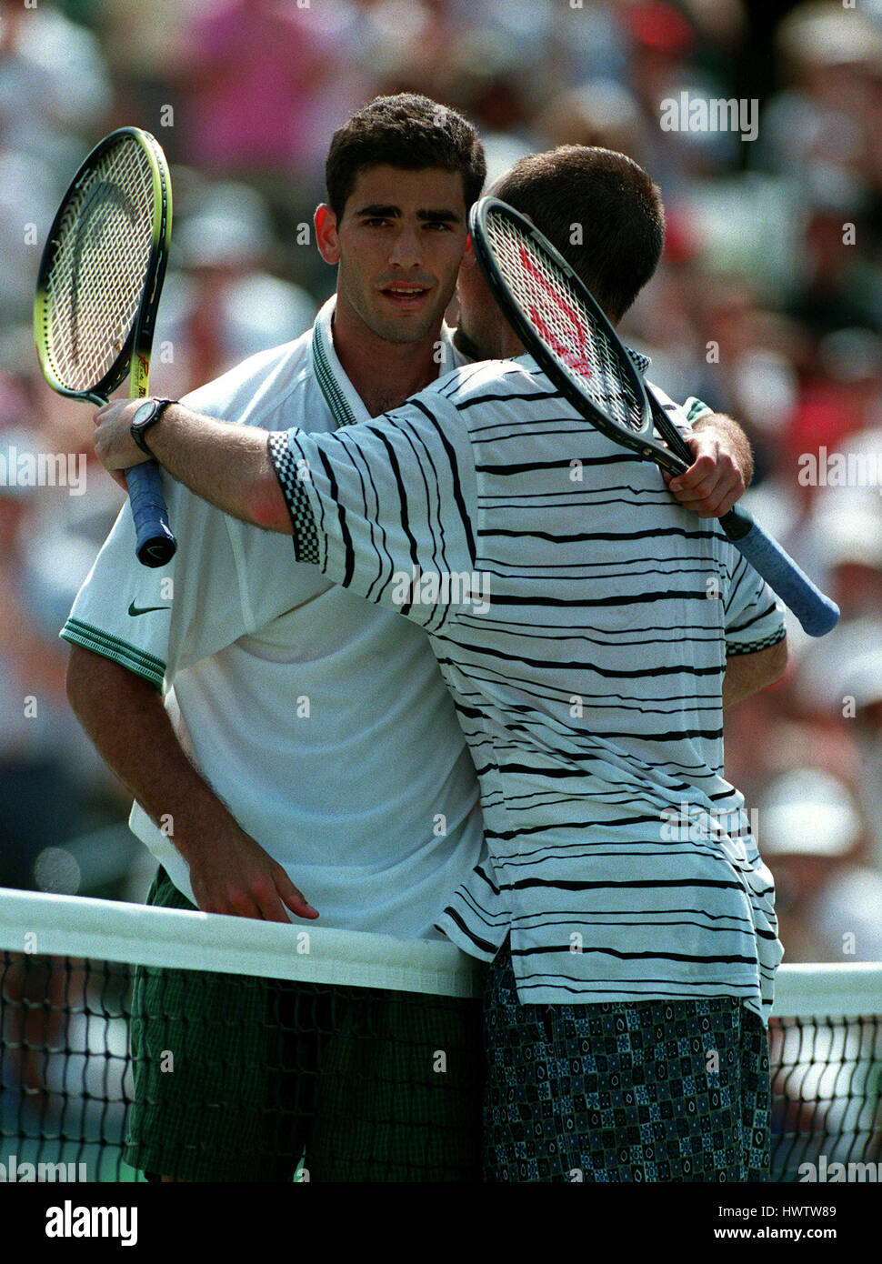 PETE SAMPRAS et Andre Agassi, USA 10 avril 1995 Banque D'Images