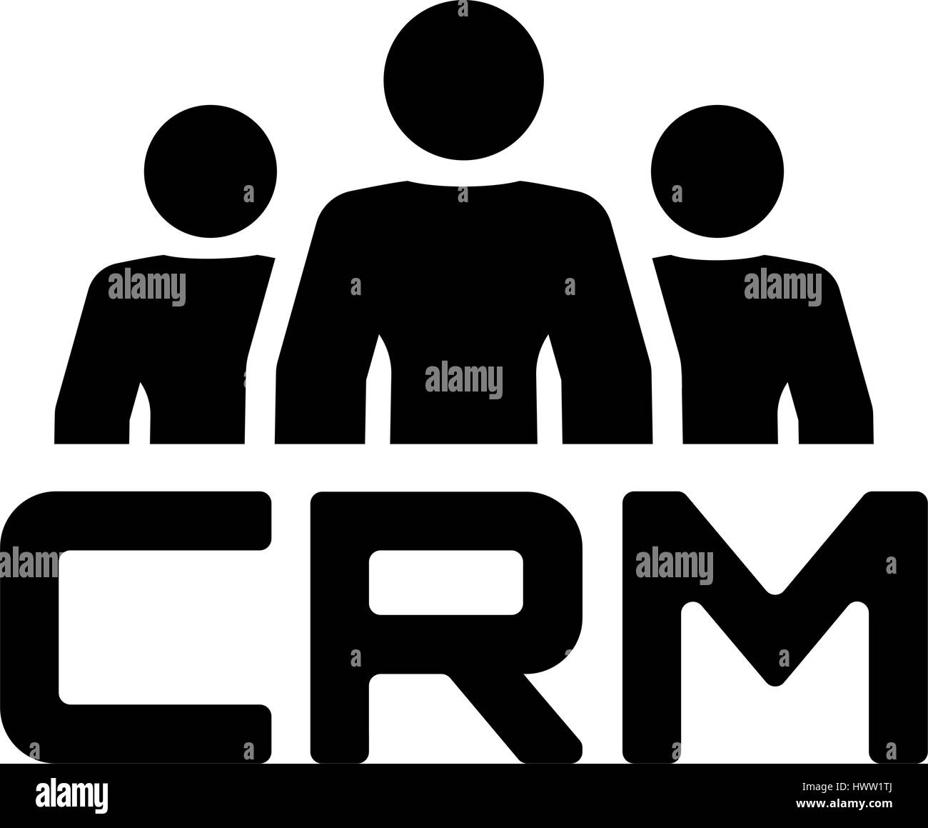 L'icône Système CRM. Modèle plat. Illustration de Vecteur