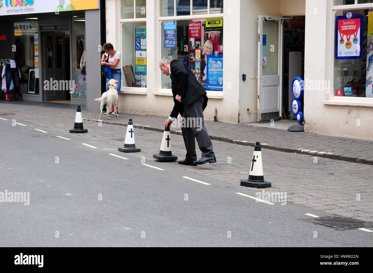 La réservation de place de parking pour un corbillard. Ludlow. Banque D'Images