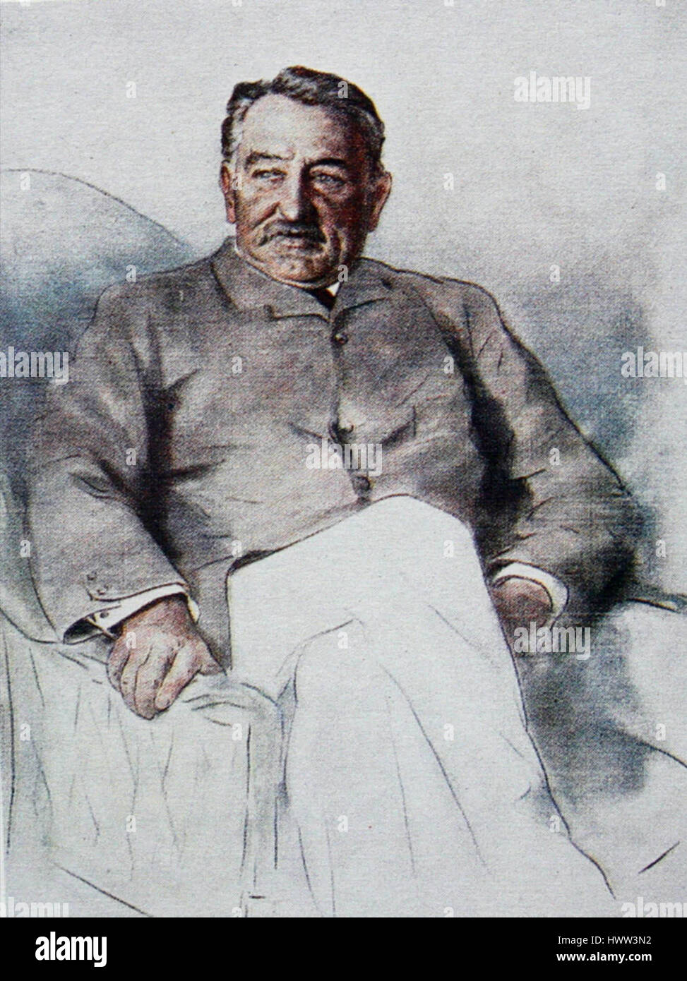 Cecil John Rhodes était un homme d'affaires britannique, magnat des mines et homme politique, connu pour avoir fondé la colonie de Rhodésie. Son héritage reste controversé en raison de son rôle dans l'expansion coloniale et les politiques impérialistes en Afrique australe. Banque D'Images