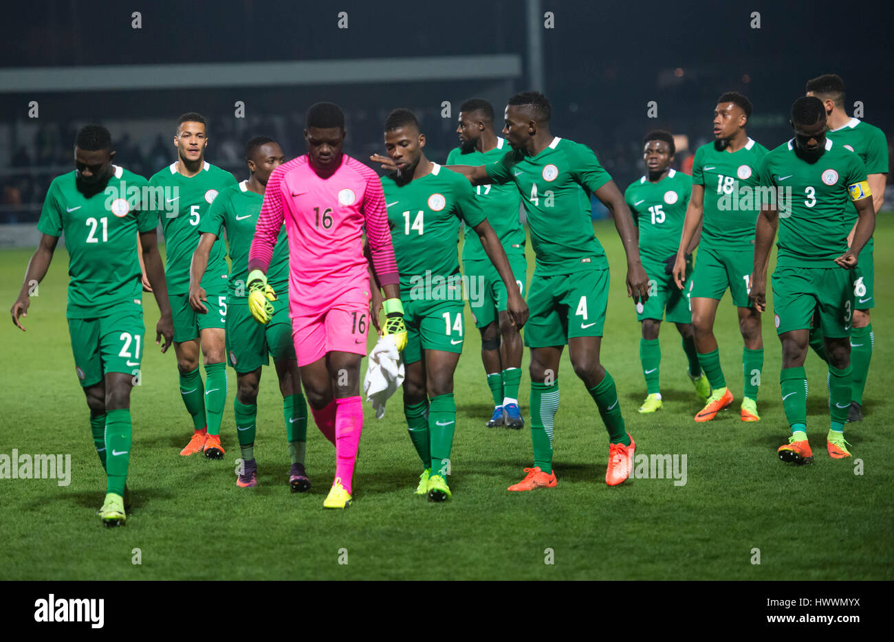 La Ruche, Barnet, en Angleterre. 23 mars 2017. L'équipe nigériane au cours du match amical entre le Nigéria et le Sénégal. Michael Tubi / Alamy Live News Banque D'Images