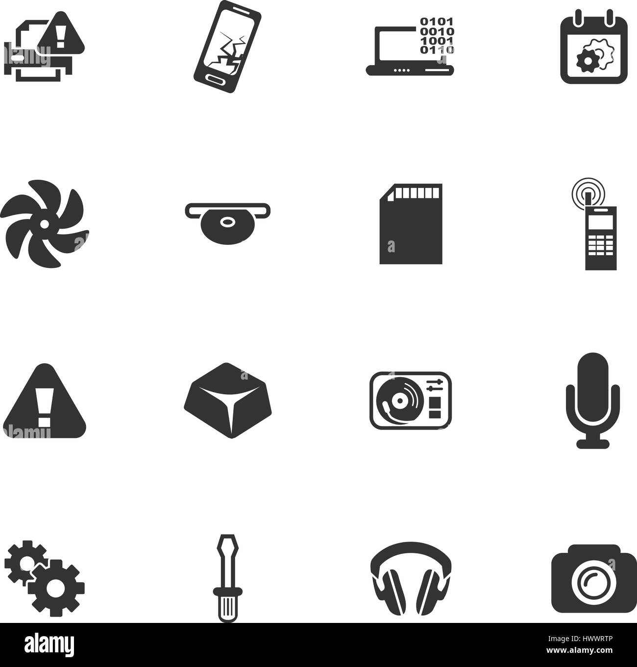 Vecteur de réparation d'appareils électroniques et d'icônes pour la conception d'interface utilisateur Illustration de Vecteur