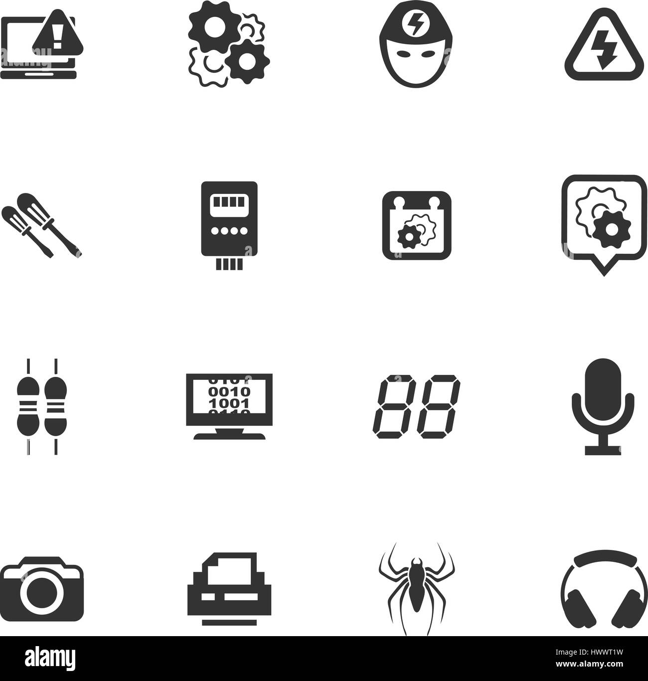 Vecteur de réparation d'appareils électroniques et d'icônes pour la conception d'interface utilisateur Illustration de Vecteur
