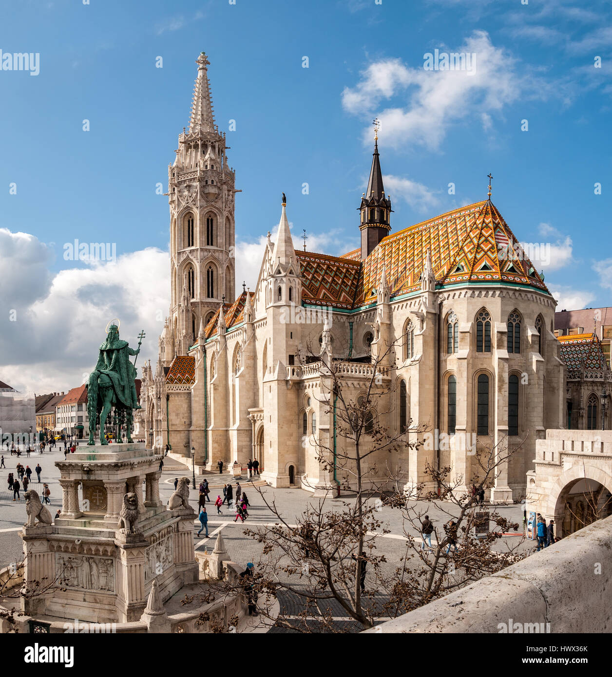 BUDAPEST, HONGRIE - le 20 février 2016 : l'église Matthias est une église catholique située à Budapest, Hongrie Banque D'Images