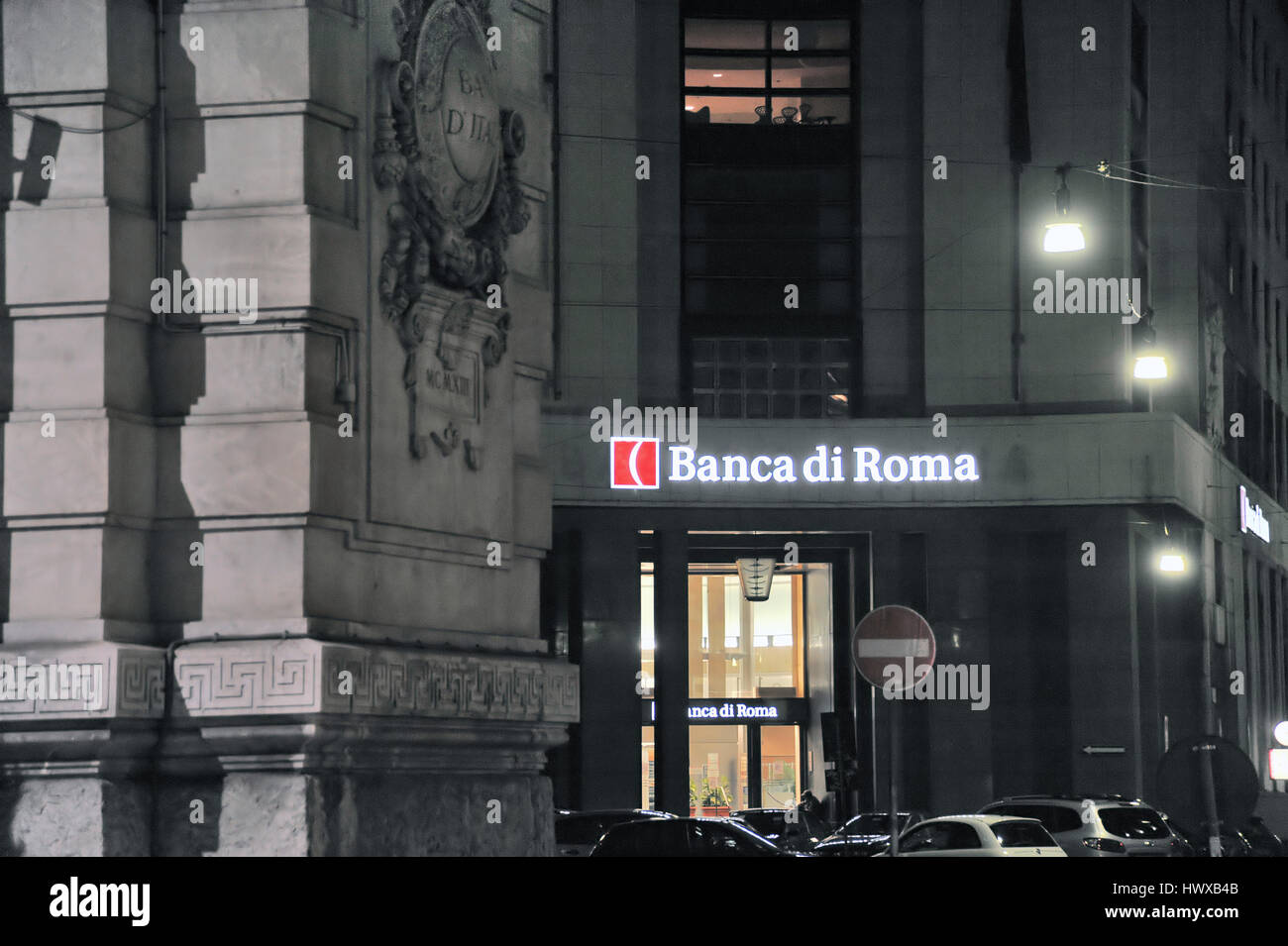 Milan (Italie), Agence de la banque Banca di Roma Banque D'Images