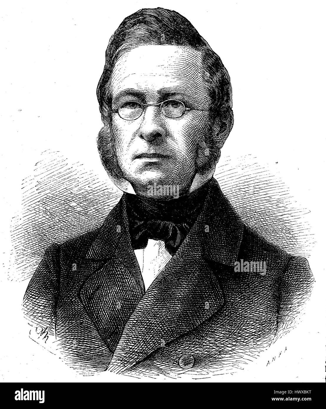 Le Dr Heinrich Kuenzel, 1811-1873, était médecin, écrivain, traducteur, enseignant, journaliste, directeur de théâtre, un pionnier de l'art allemand, l'Allemagne, la reproduction d'une image, gravure sur bois de l'année 1881, l'amélioration numérique Banque D'Images