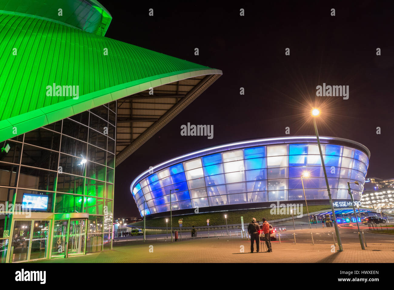 L'événement écossais Campus (SEC) Glasgow, Écosse - l'ESS Hydro et SEC à l'Armadillo nuit Banque D'Images