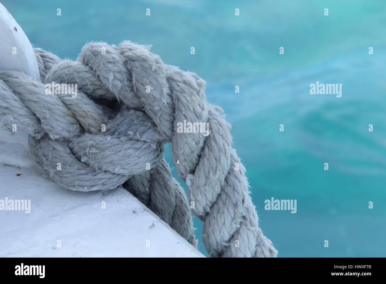Nœud nautique sur un traversier dirigée à Cozumel, Mexique Banque D'Images