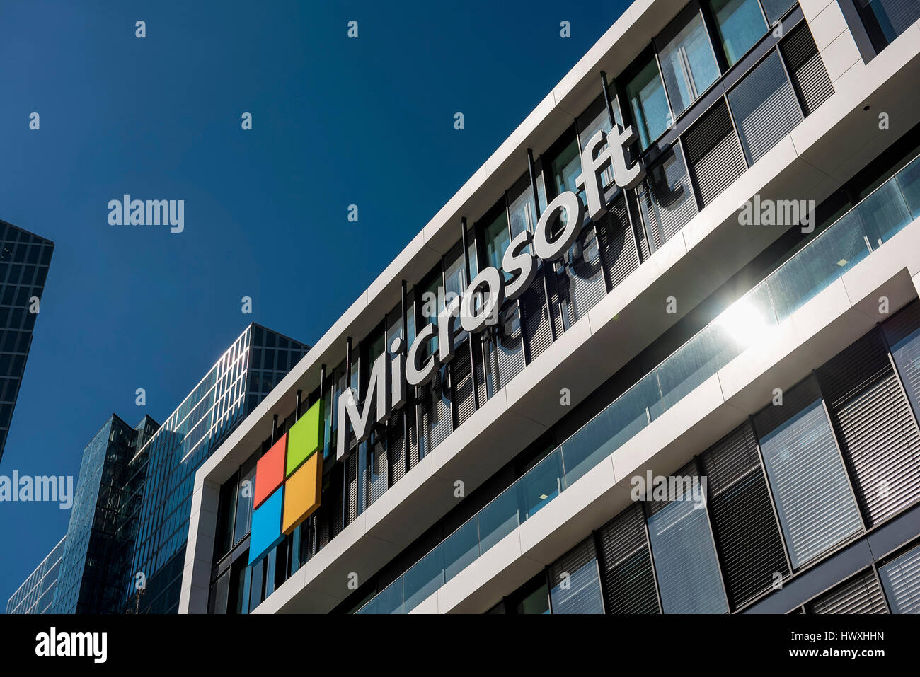 Bâtiment siège allemand de Microsoft, Munich, Allemagne Banque D'Images
