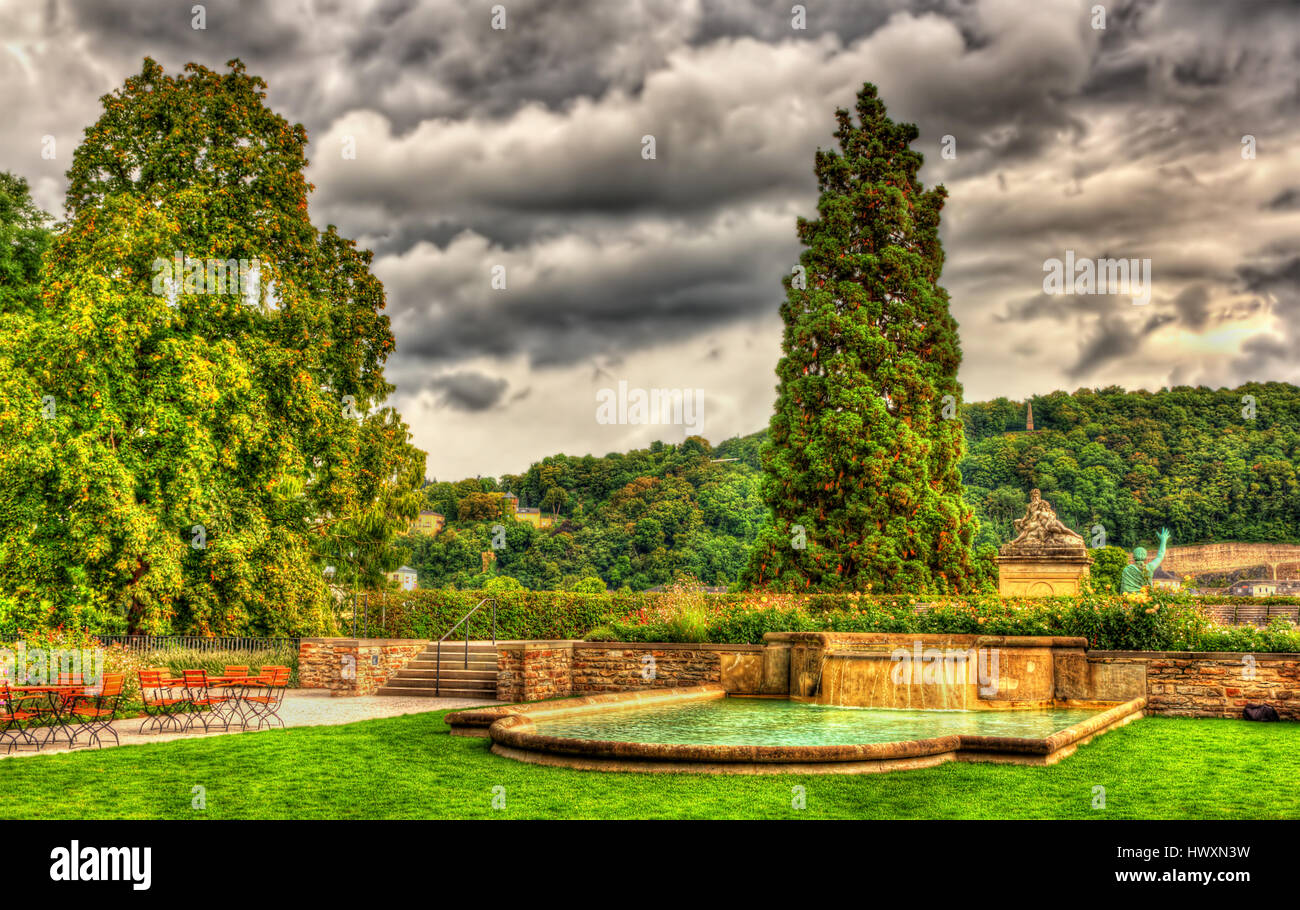 Jardin près de palais électoral à Coblence, Allemagne Banque D'Images