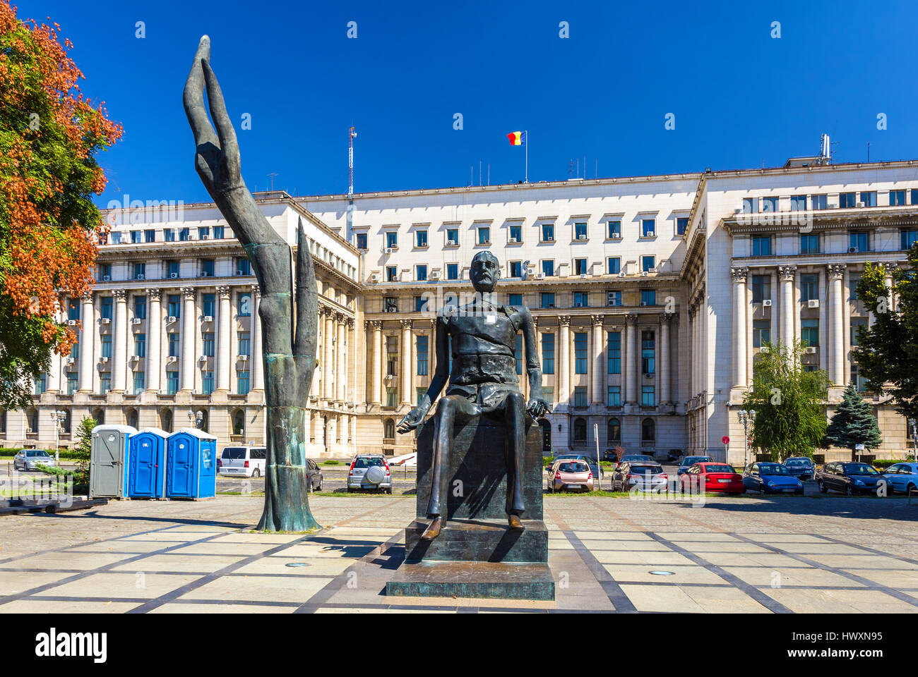 La statue de Iuliu Maniu à Bucarest, Roumanie Banque D'Images