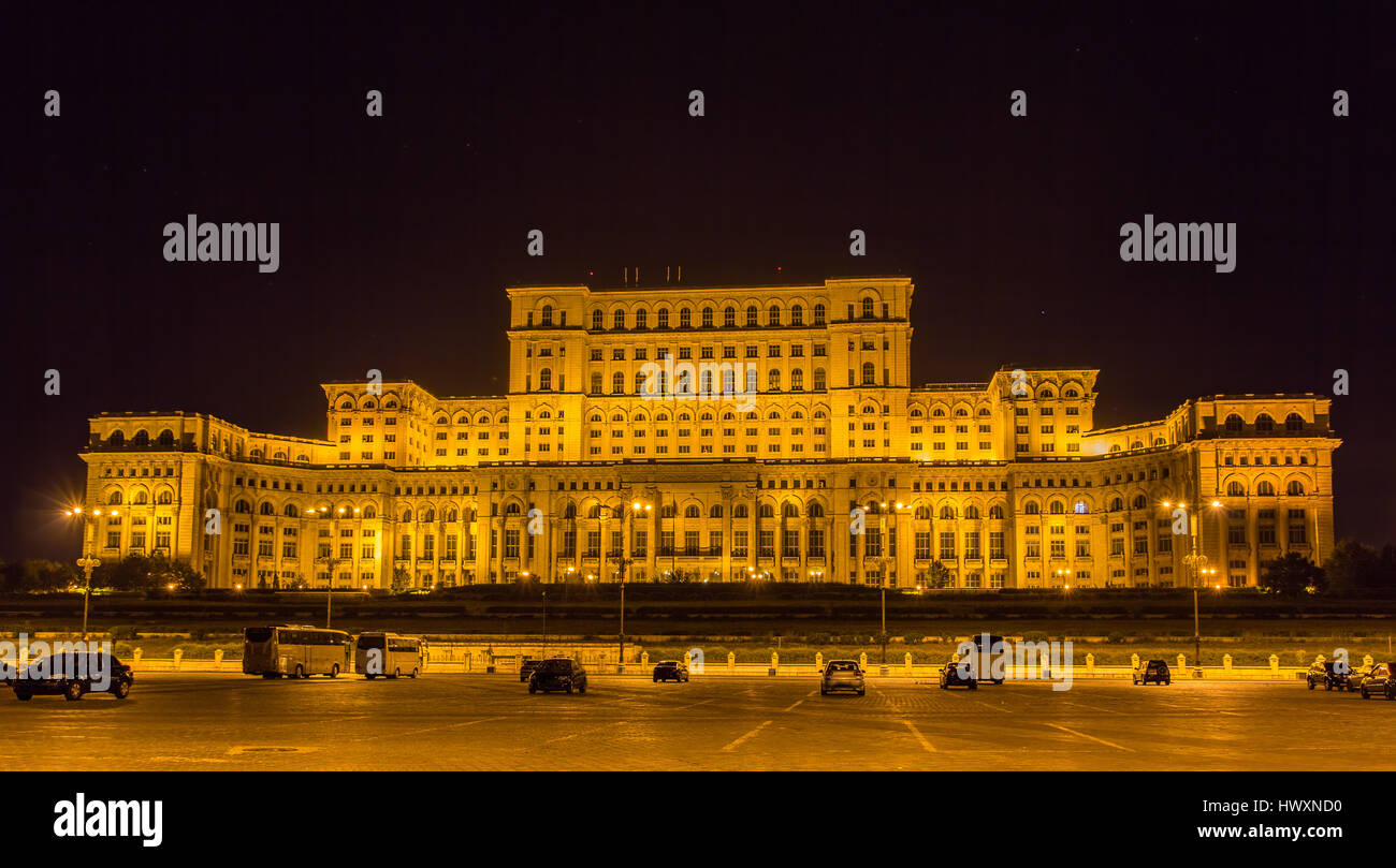 Palais du Parlement à Bucarest, Roumanie Banque D'Images