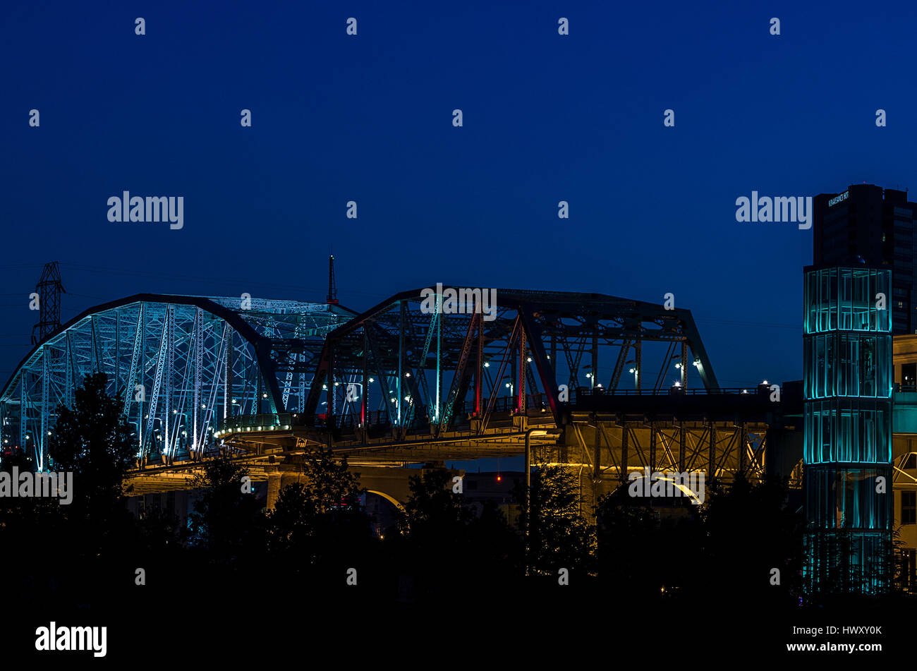 Pont piétonnier, Shelby, Nashville Tennesee Banque D'Images