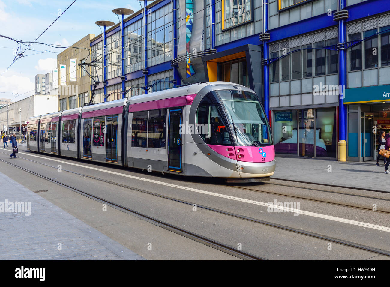 Birmingham City Tram, UK. Banque D'Images