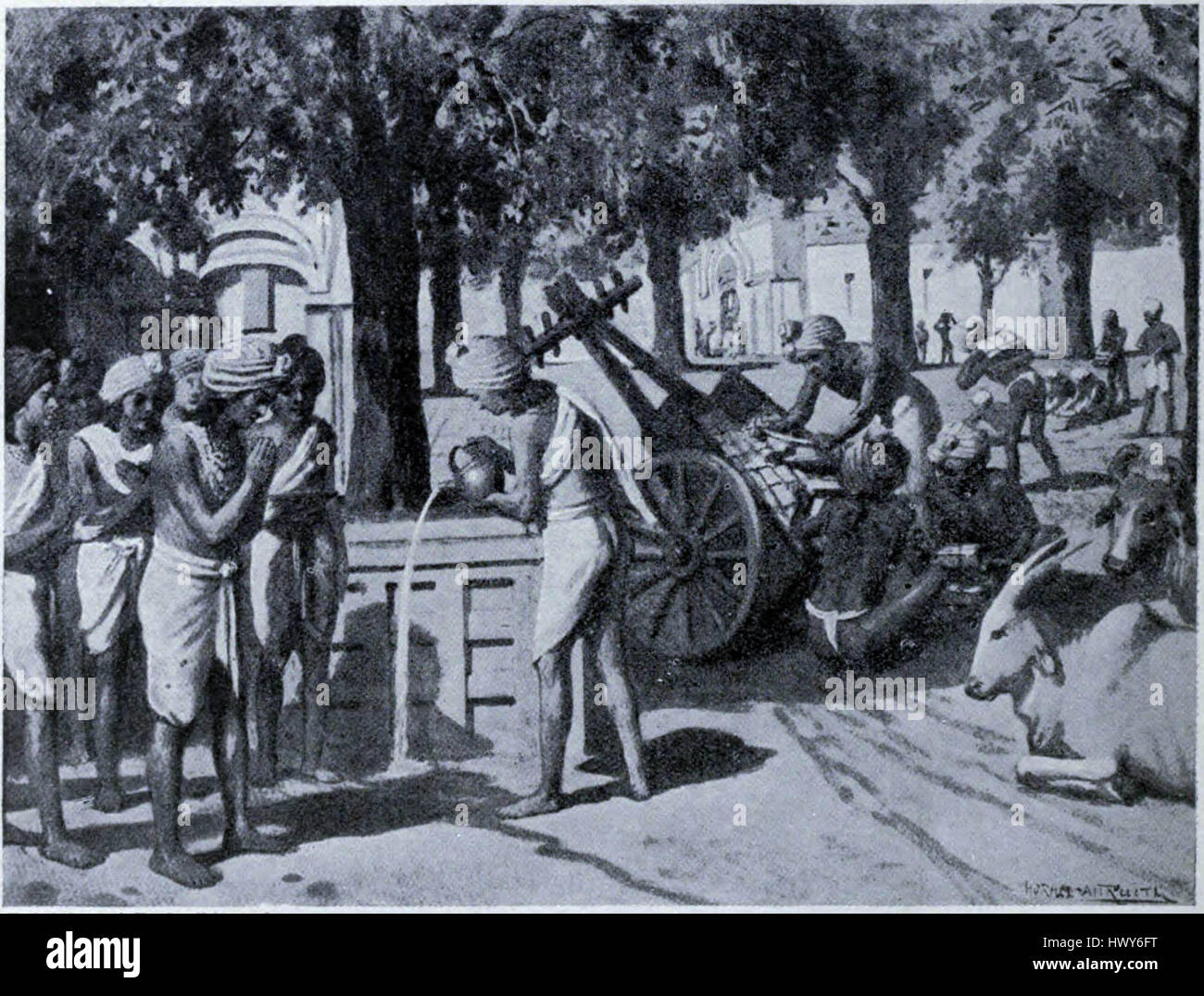 Anathapindika, un riche marchand et patron du Bouddha, est connu pour son important acte de charité, qui consistait à acheter le bosquet de Jeta pour le Bouddha et ses disciples. Cet acte de générosité a contribué à la propagation du bouddhisme, permettant la construction de la première communauté monastique. Son dévouement aux enseignements du Bouddha et son soutien à la Sangha ont été à la base du développement des premières communautés bouddhistes. Banque D'Images