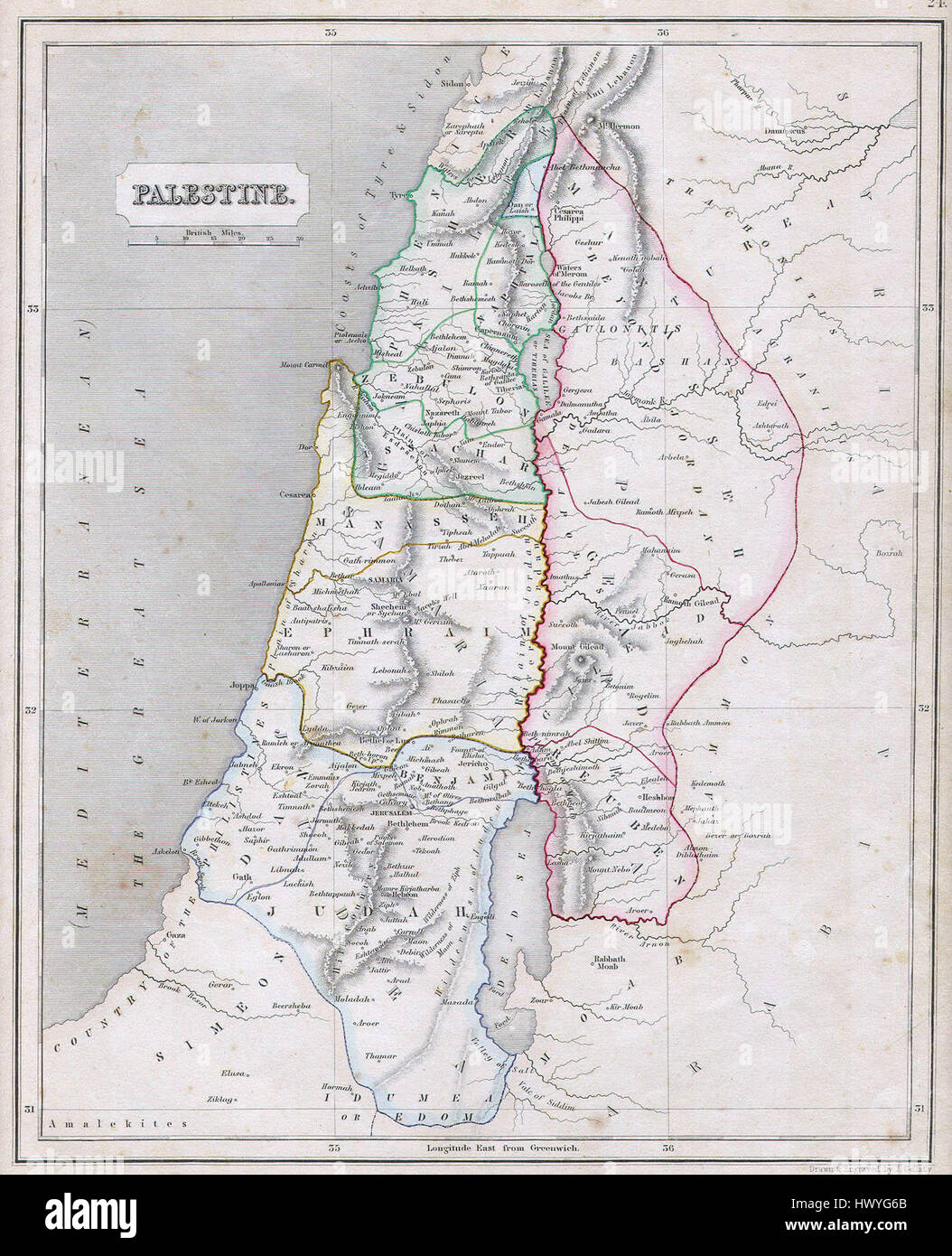 1845 Chambers Carte de Terre Sainte Israël Palestine Palestine Geographicus Chambers 1845 Banque D'Images