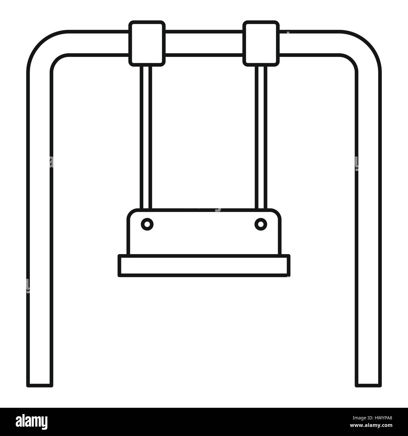 Aire de l'icône de rotation, style contour Illustration de Vecteur