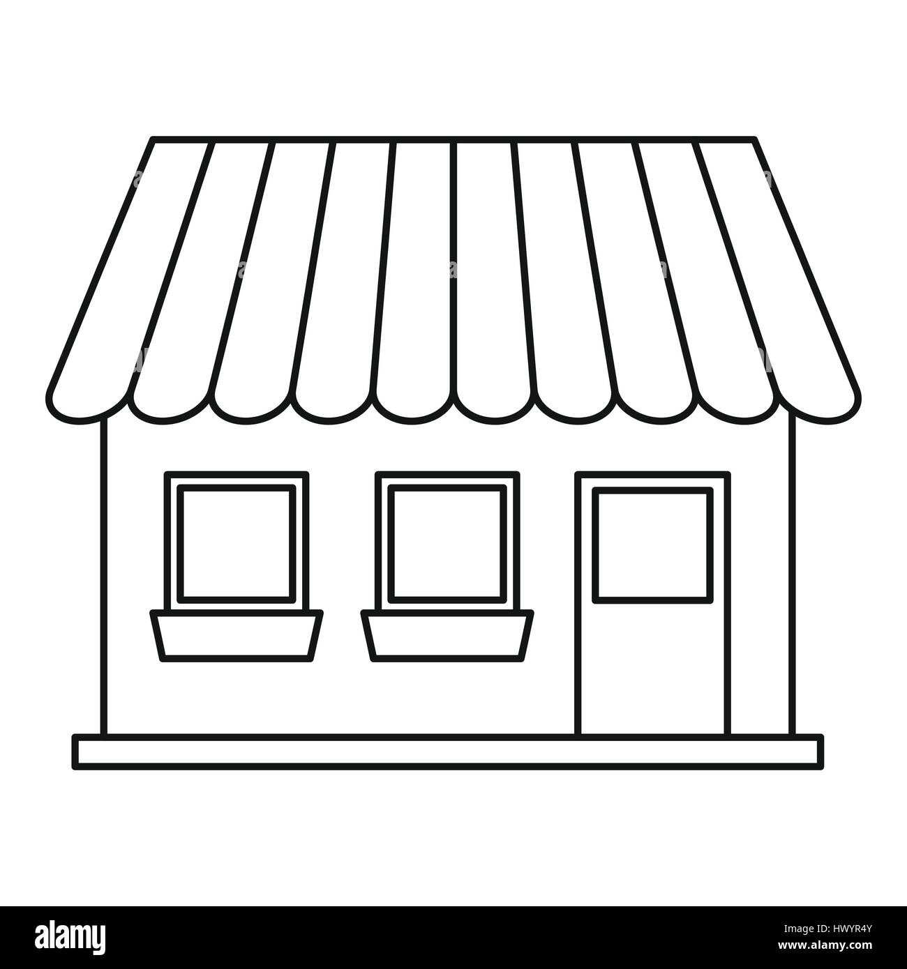 L'icône de style boutique, contours Illustration de Vecteur