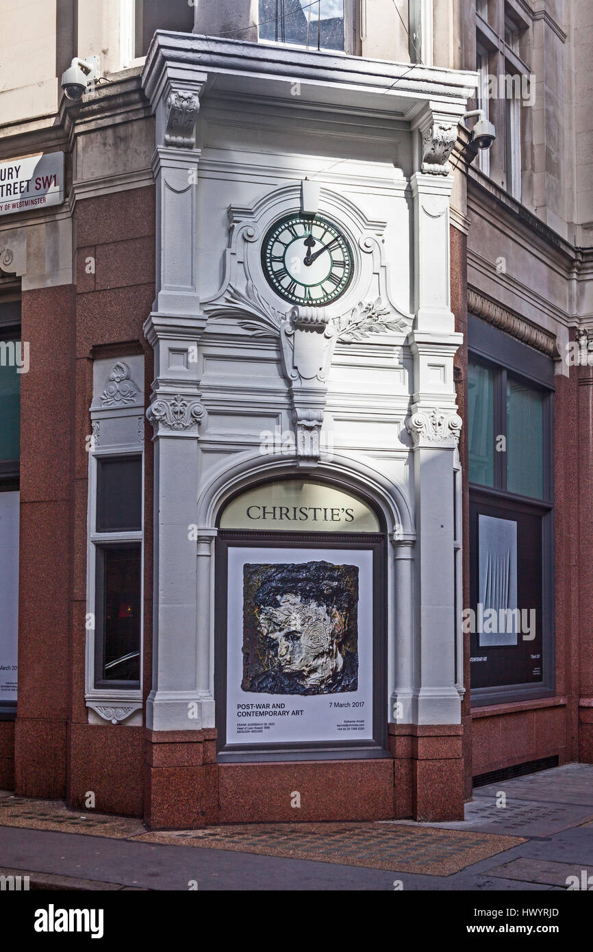 Londres, St James's Christie's Maison de Ventes aux enchères dans King Street Banque D'Images