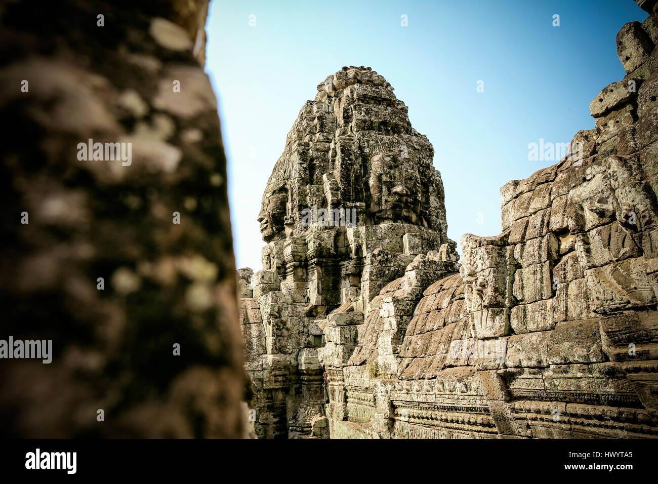 Cambodge, Angkor Wat, Angkor Thom, le temple Bayon Banque D'Images