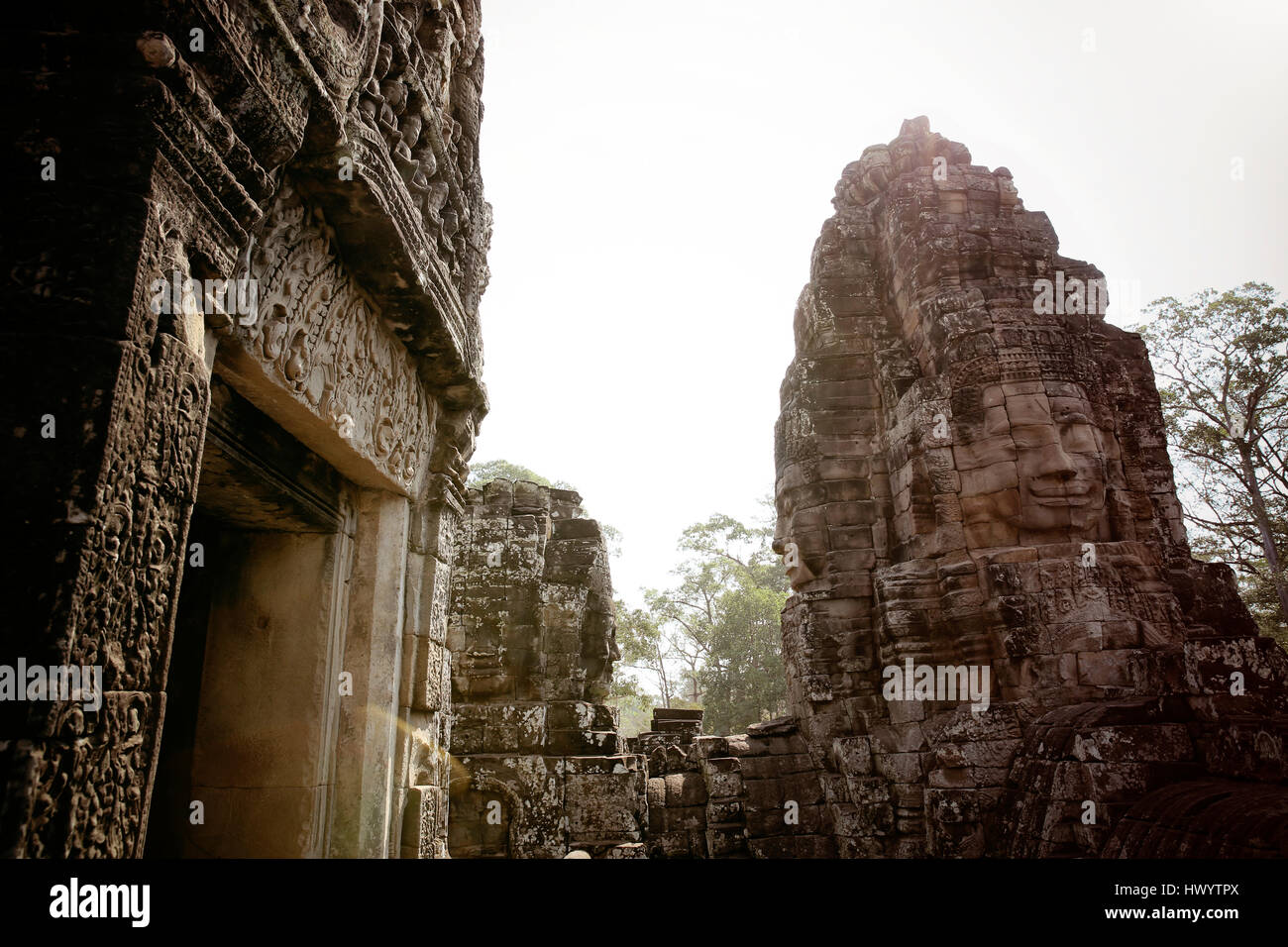 Cambodge, Angkor Wat, Angkor Thom, le temple Bayon Banque D'Images